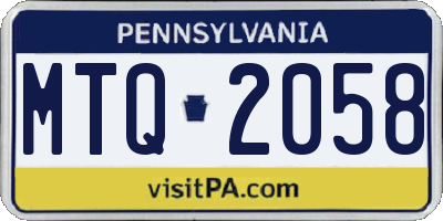 PA license plate MTQ2058