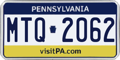 PA license plate MTQ2062
