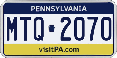 PA license plate MTQ2070
