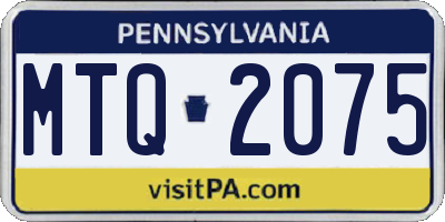 PA license plate MTQ2075