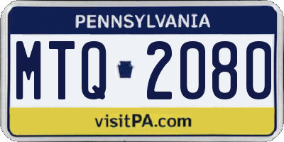 PA license plate MTQ2080