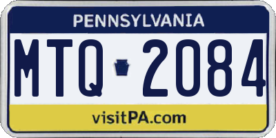 PA license plate MTQ2084