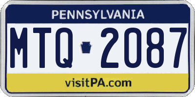 PA license plate MTQ2087