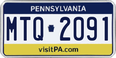 PA license plate MTQ2091