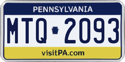 PA license plate MTQ2093