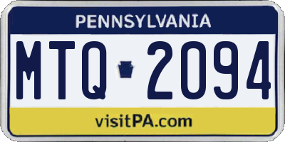 PA license plate MTQ2094
