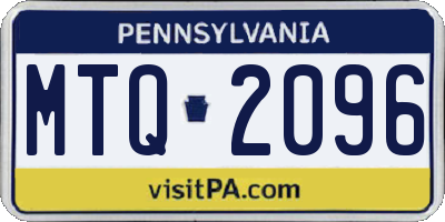 PA license plate MTQ2096