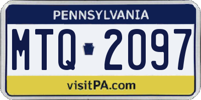 PA license plate MTQ2097