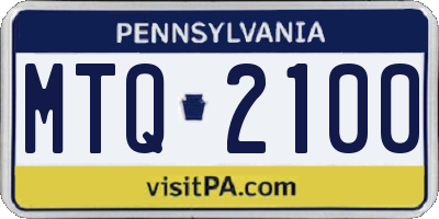 PA license plate MTQ2100