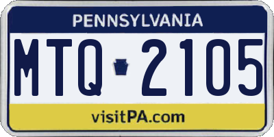 PA license plate MTQ2105
