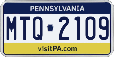 PA license plate MTQ2109