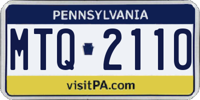 PA license plate MTQ2110
