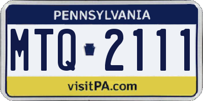 PA license plate MTQ2111