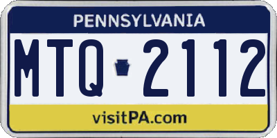 PA license plate MTQ2112