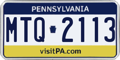 PA license plate MTQ2113
