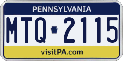 PA license plate MTQ2115