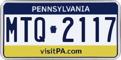 PA license plate MTQ2117