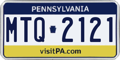 PA license plate MTQ2121
