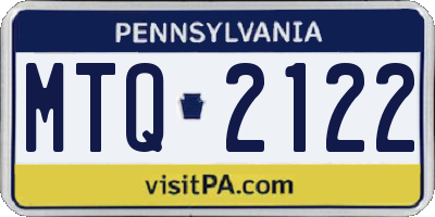 PA license plate MTQ2122