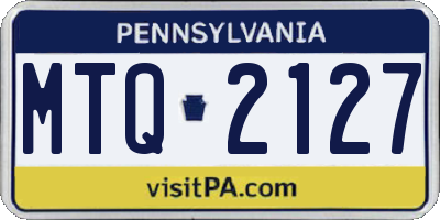 PA license plate MTQ2127