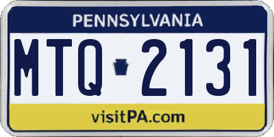 PA license plate MTQ2131