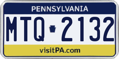PA license plate MTQ2132