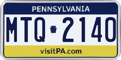 PA license plate MTQ2140