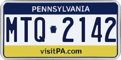 PA license plate MTQ2142