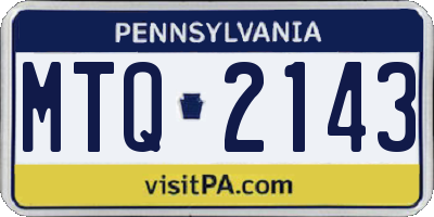 PA license plate MTQ2143