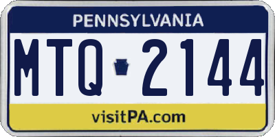 PA license plate MTQ2144