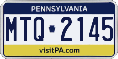 PA license plate MTQ2145