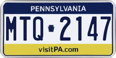 PA license plate MTQ2147