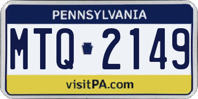 PA license plate MTQ2149