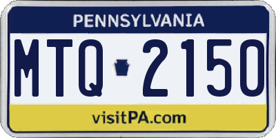 PA license plate MTQ2150