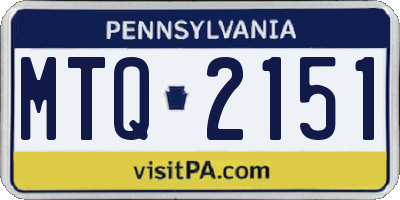 PA license plate MTQ2151