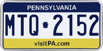 PA license plate MTQ2152