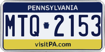 PA license plate MTQ2153