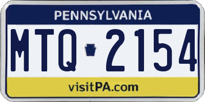 PA license plate MTQ2154
