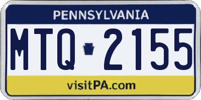 PA license plate MTQ2155