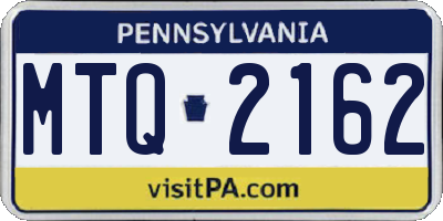 PA license plate MTQ2162