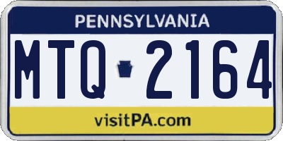 PA license plate MTQ2164