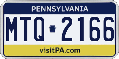 PA license plate MTQ2166