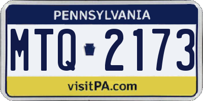 PA license plate MTQ2173