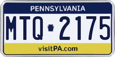 PA license plate MTQ2175