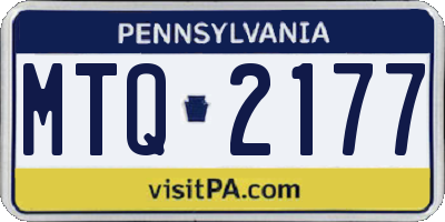 PA license plate MTQ2177