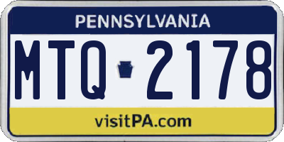PA license plate MTQ2178