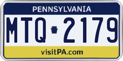 PA license plate MTQ2179