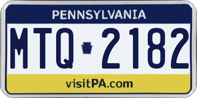 PA license plate MTQ2182