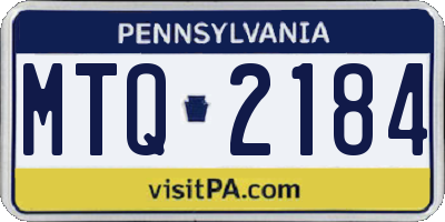 PA license plate MTQ2184
