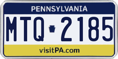 PA license plate MTQ2185